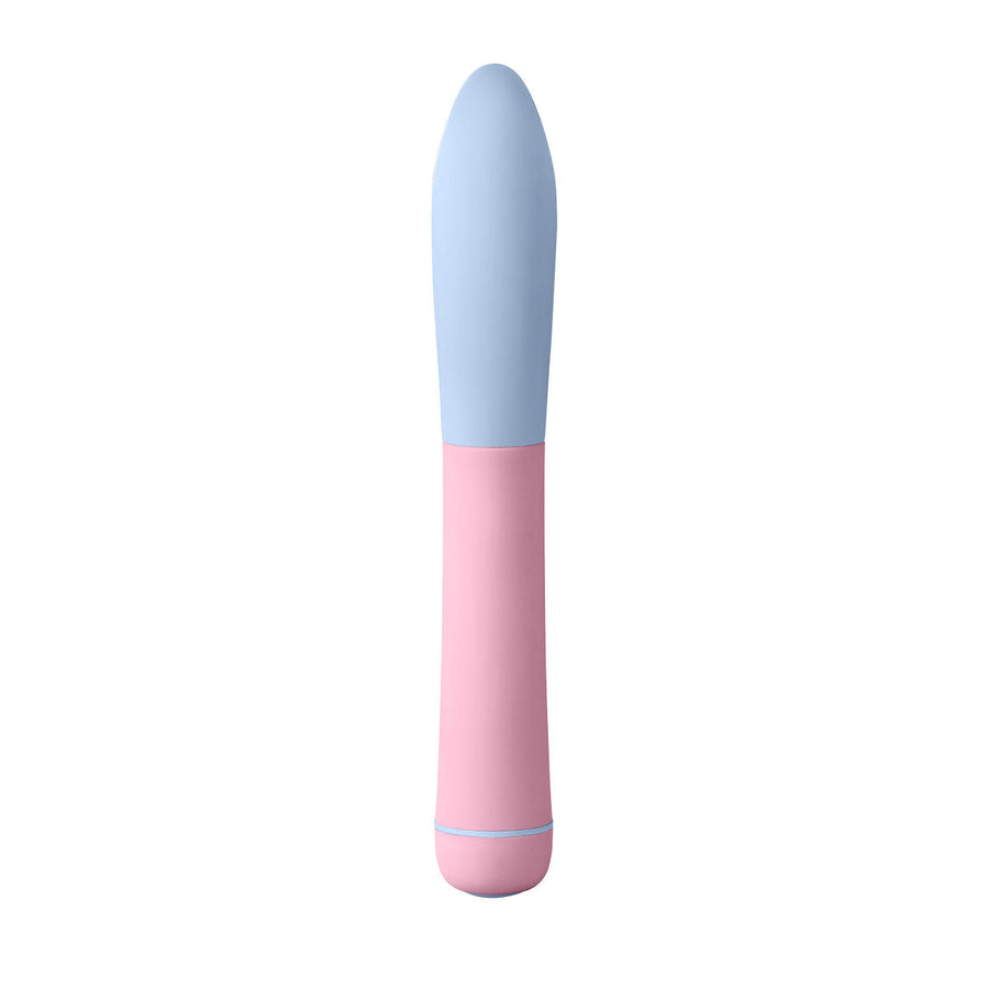 A pink and blue bullet vibrator