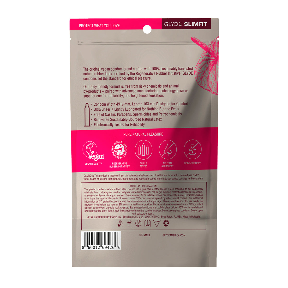 Glyde Slimfit Condoms 12pk