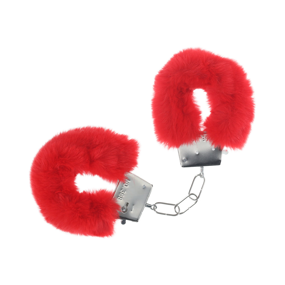 Ouch! Classic Fluffy Handcuffs Red – Soft Furry Red Handcuffs for Sensual Play