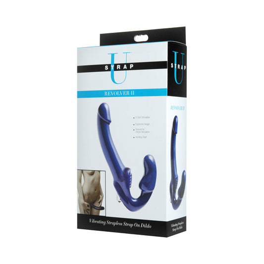 Strap U Revolver II Strapless Strap-On Dildo Blue Couples Silicone Toy
