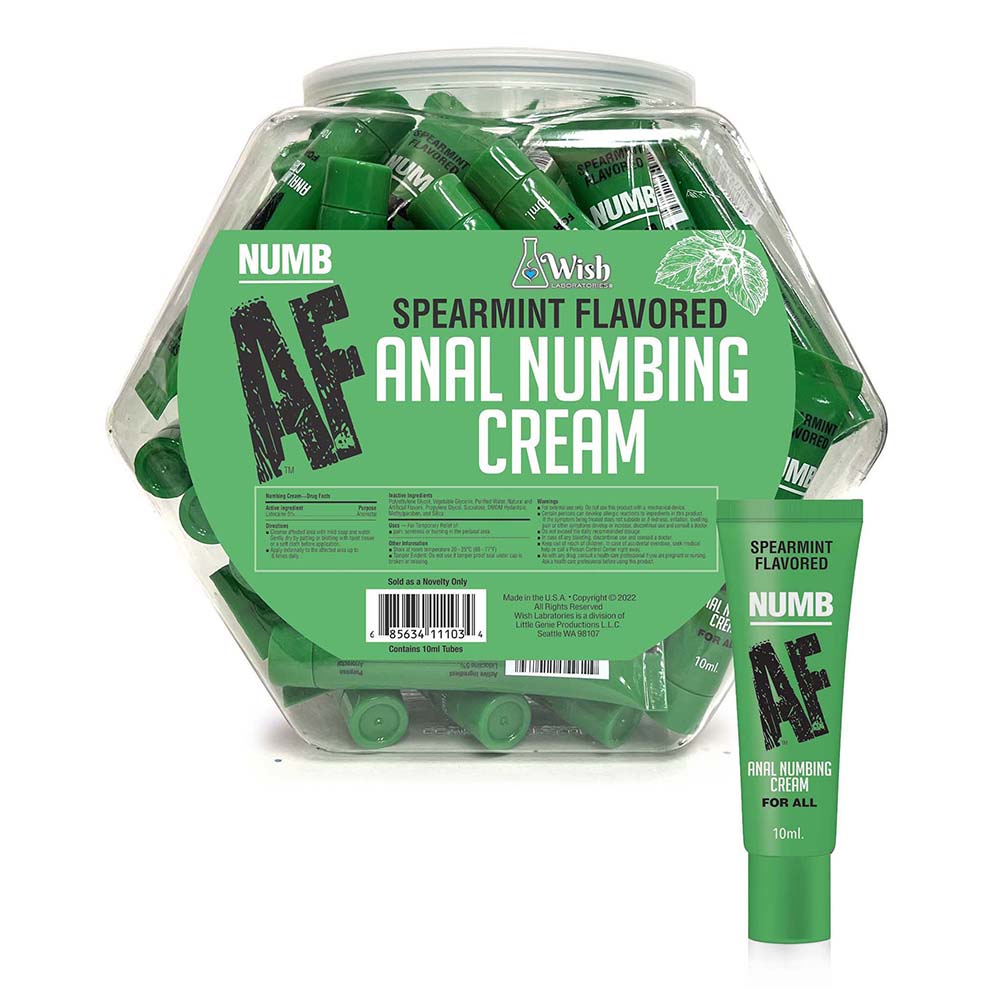 Numb AF Spearmint Flavored Anal Numbing Cream 65-Piece Fishbowl Display