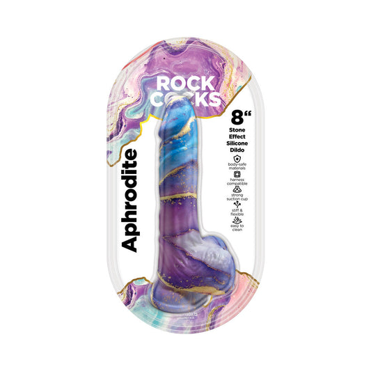 Rock Cocks Aphrodite Marble Silicone Dildo 8 in Elegant Realistic Toy