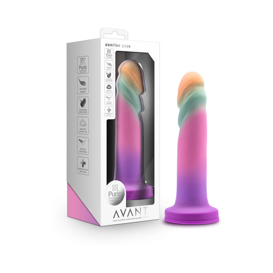 Avant Sunrise Gaze 7.5" Dildo Sherbet Dual Tone Silicone Realistic Toy