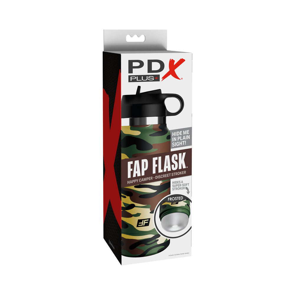 Pdx Plus Fap Flask Happy Camper Discreet Stroker Camo Frosted Vibrator Massager Toy