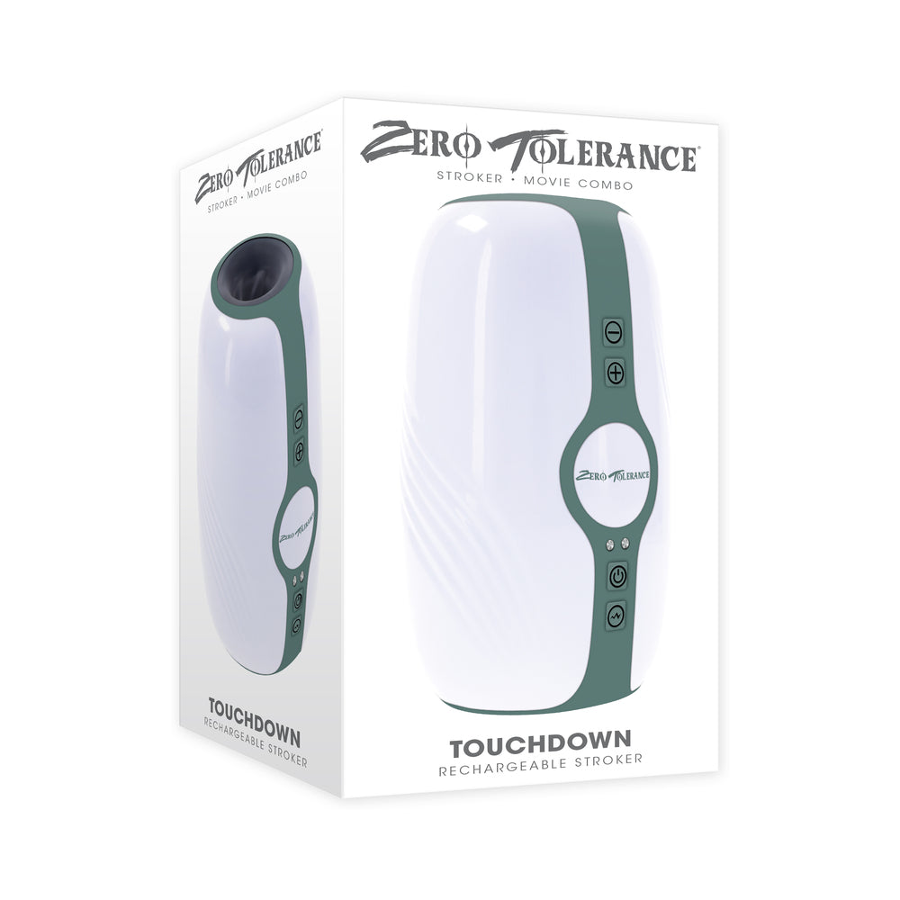Zero Tolerance Touchdown Rechargeable Vibrating Tightening Stroker Silicone Whit