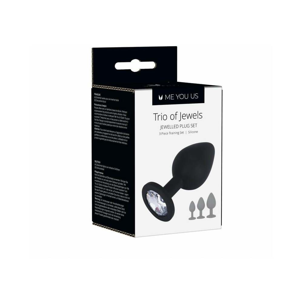 Me You Us Trio of Jewels 3-Piece Training Plug Set Black