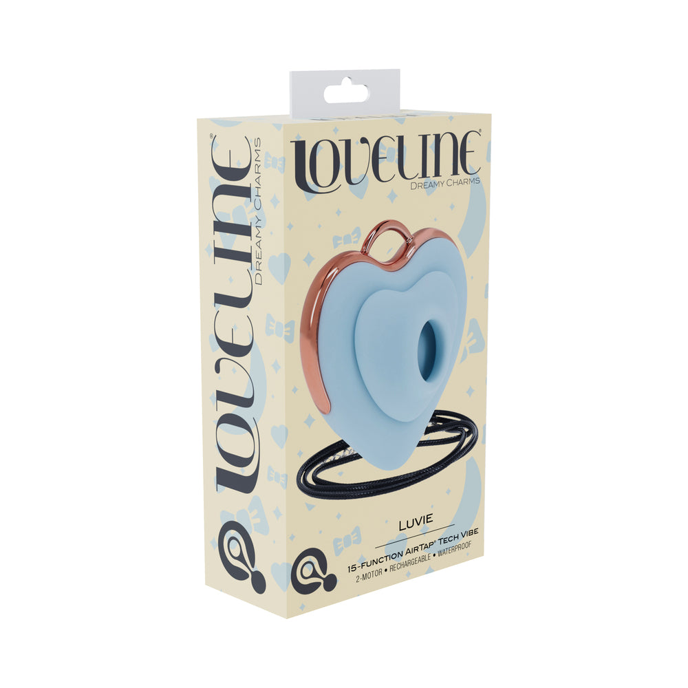LoveLine Luvie AirTapTech Rechargeable Vibrator Waterproof Blue