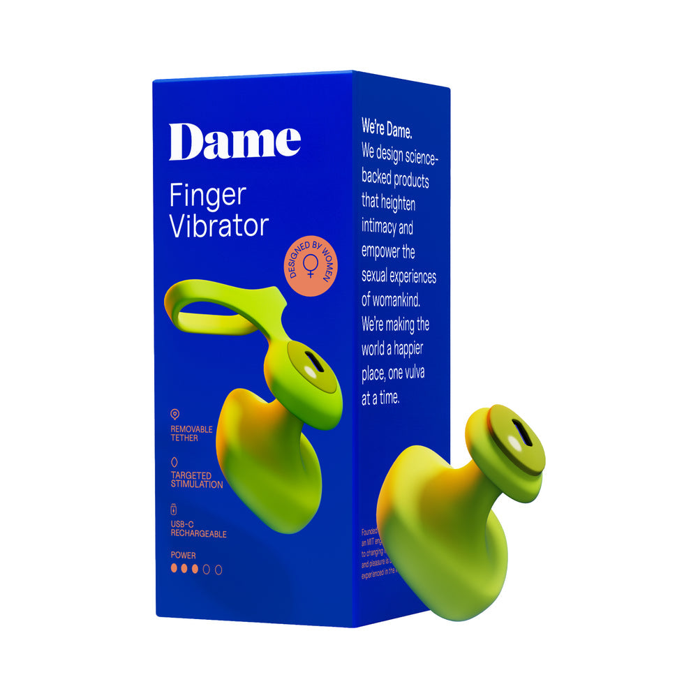 Dame Fin 2.0 Finger Vibrator Citrus – Powerful Rechargeable Mini Vibrator