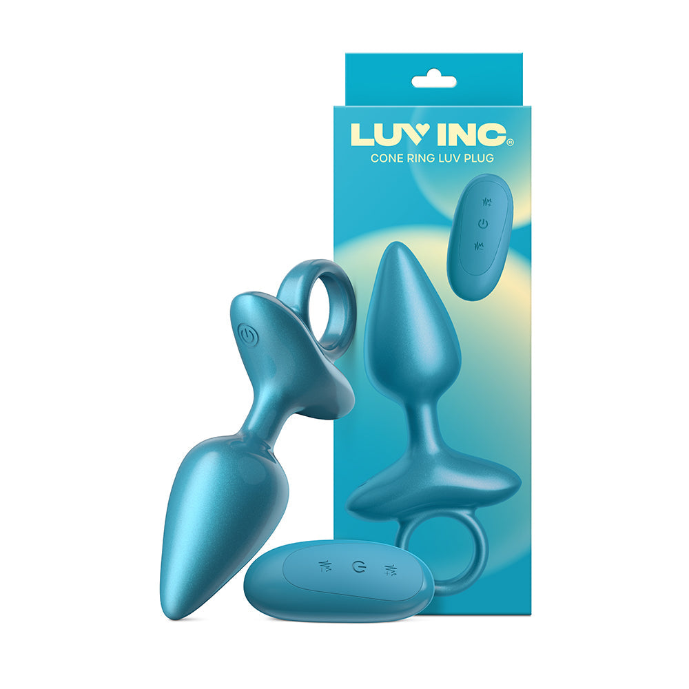 Luv Inc. Cr82 Cone Ring Luv Plug Metallic Blue – Textured Adult Ring Toy