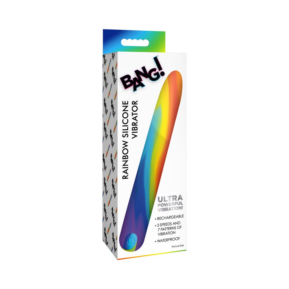 BANG Rainbow Silicone Vibrator Rechargeable Soft Flexible Adult Toy