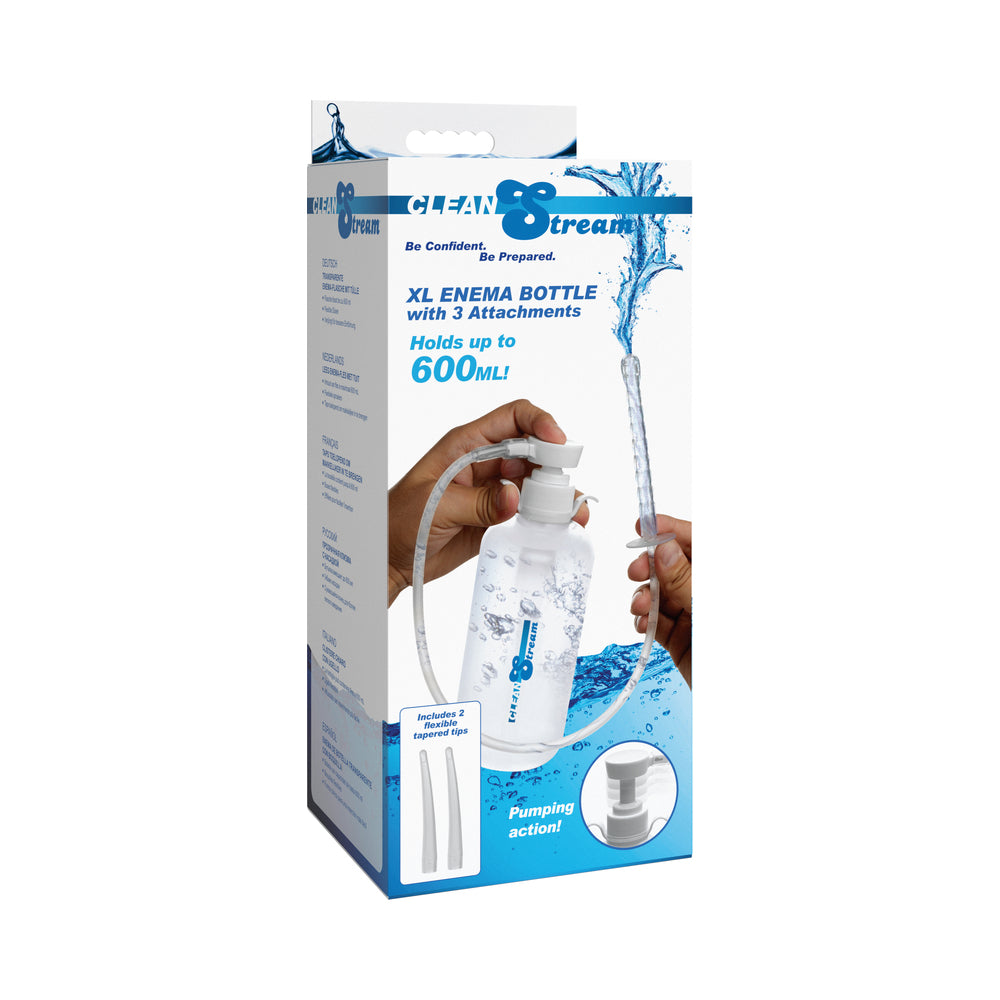 CleanStream XL Enema Bottle with 3 Attachments – Hygiene Adult Accessory