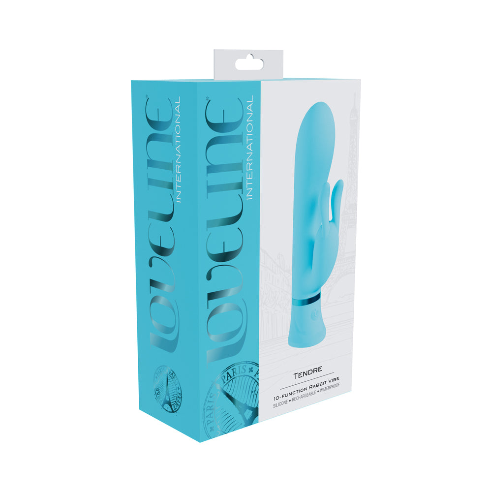 Loveline Tendre Rechargeable Silicone Rabbit Vibrator Blue