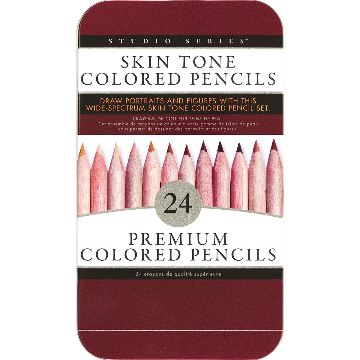 Skin Tone Colored Pencils 24pk – Diverse Shades for Adult Coloring & Art Use
