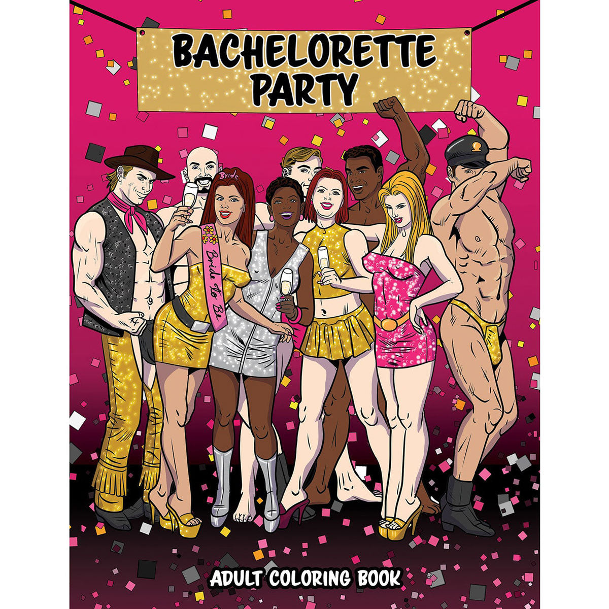 Wood Rocket Bachelorette Party Coloring Book – Adult Party Fun & Gifts