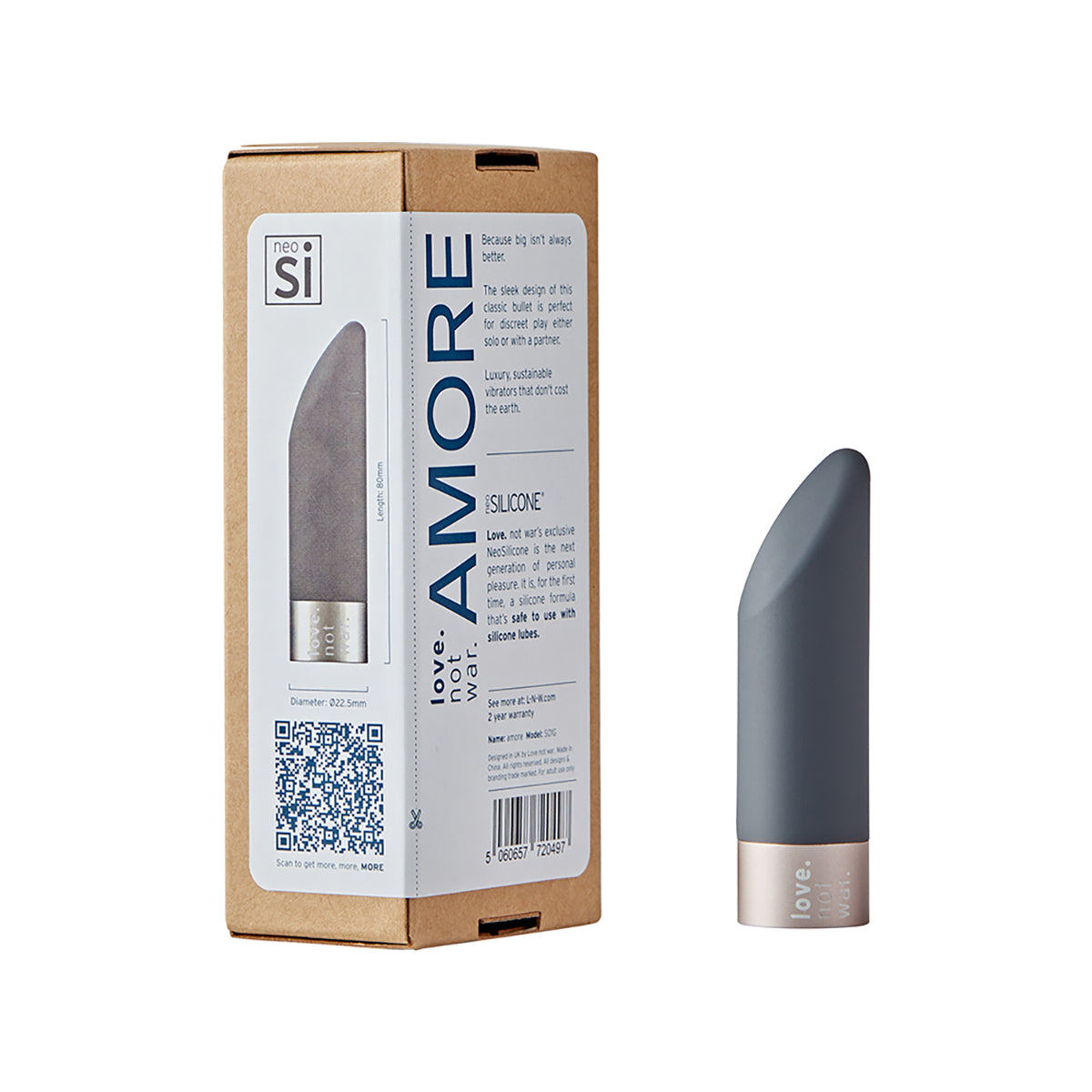 Love Not War Amore Head Grey - Soft Comfortable Adult Toy Attachment
