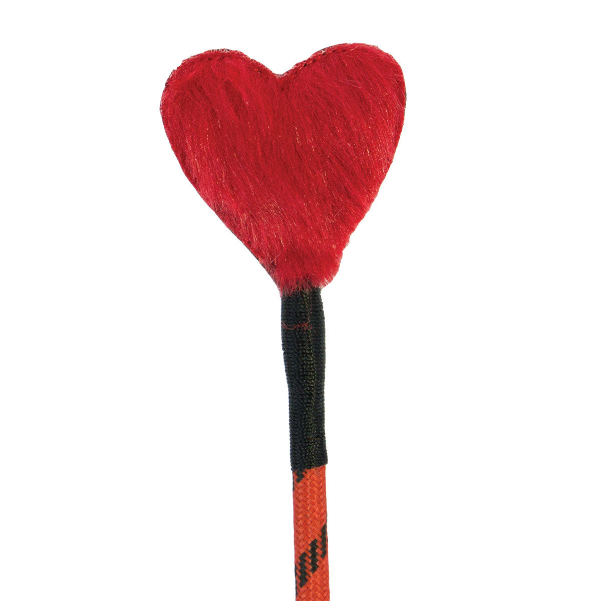Heart Fluff Tip Crop Red - Soft Sensory Crop for BDSM Impact Play