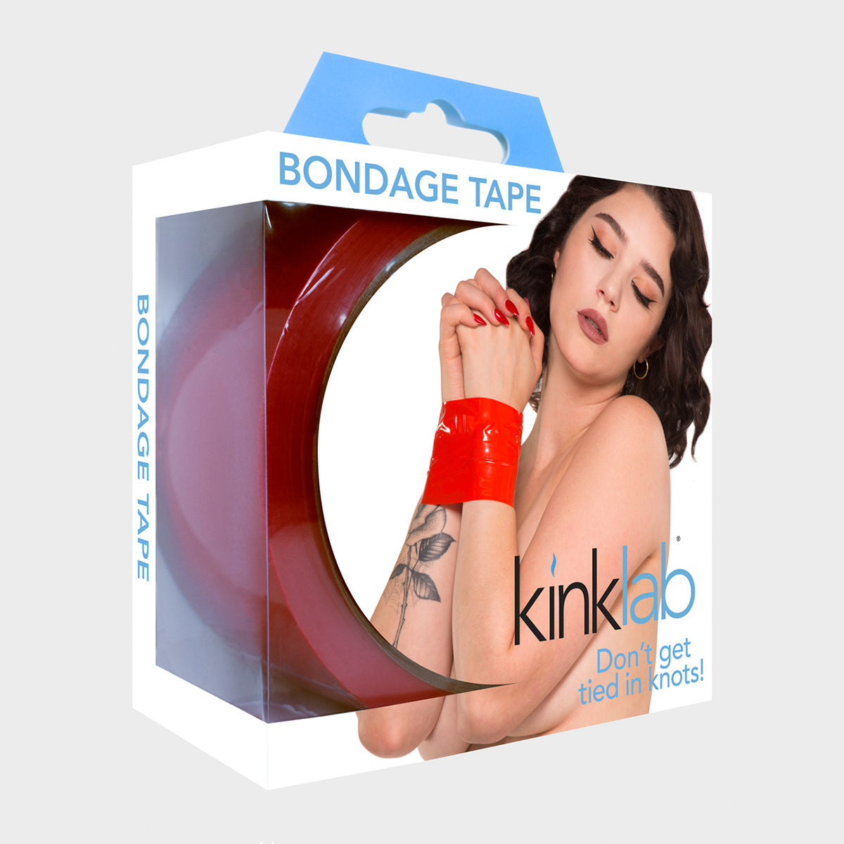 Bondage Tape Red - Flexible Non-Adhesive Restraint Tape for BDSM Play