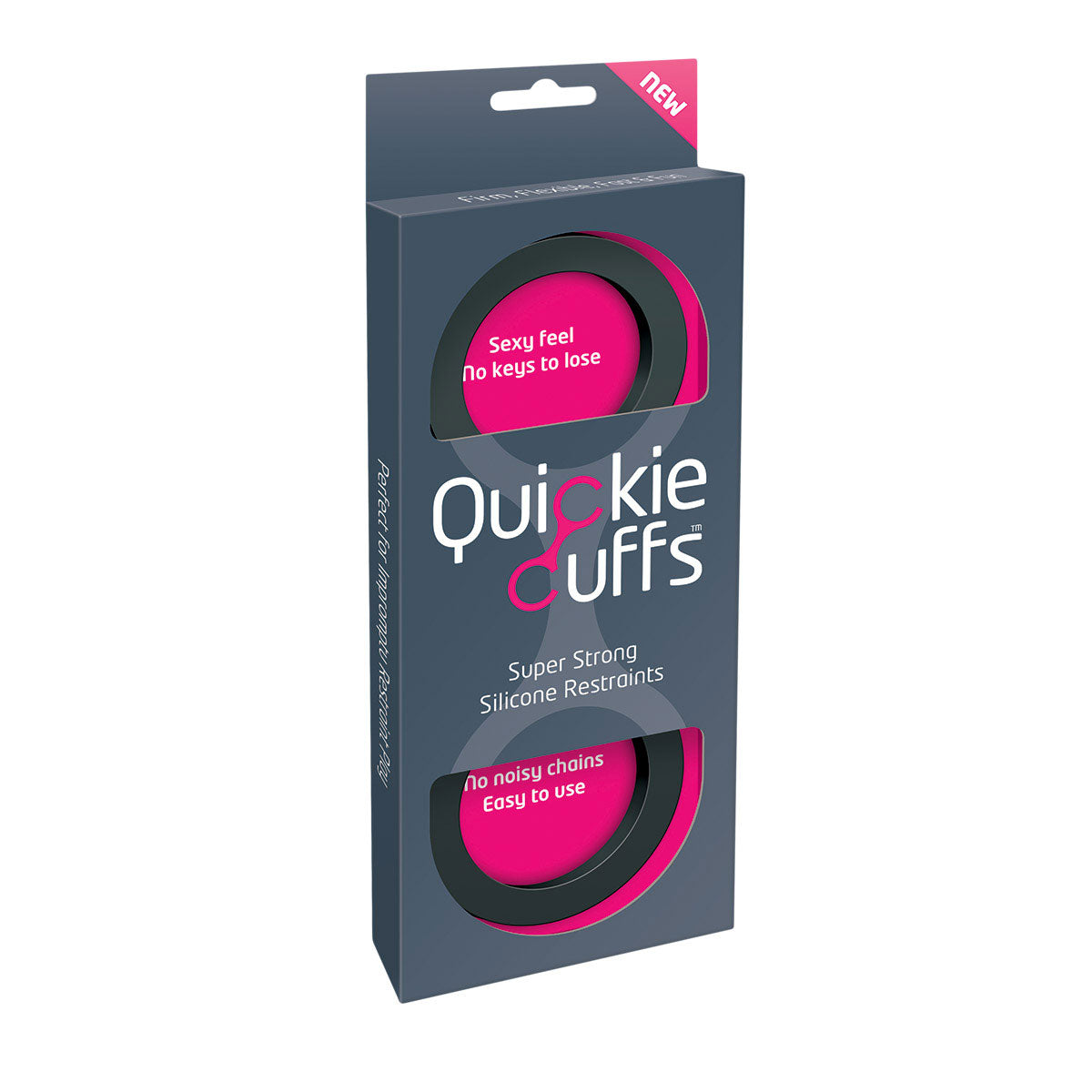 Quickie Cuffs Medium Black Adjustable BDSM Restraints for Sensory Play