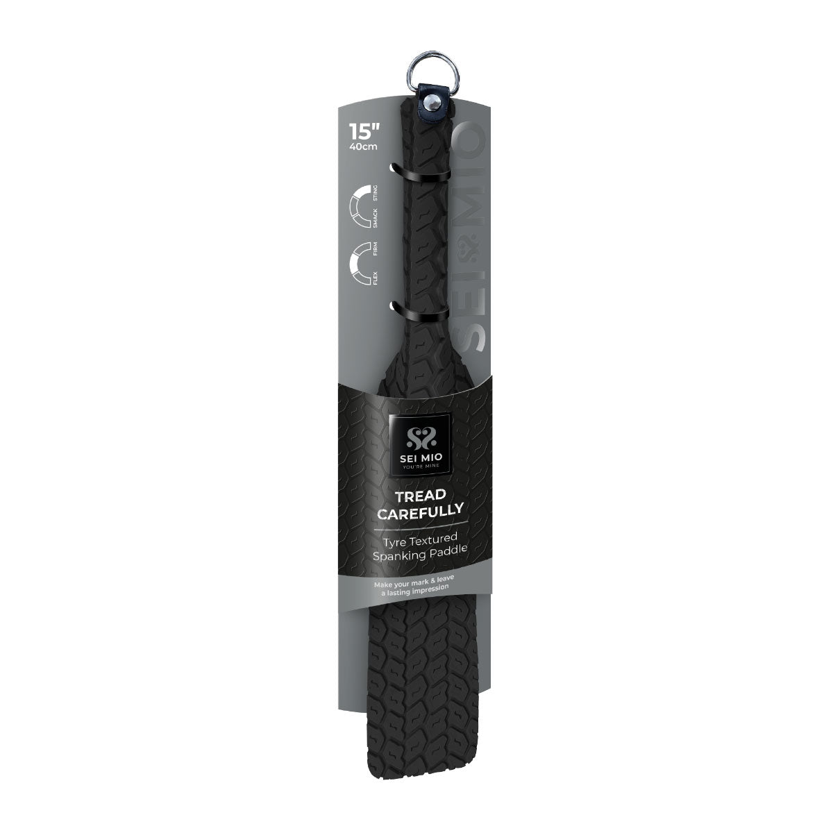 Sei Mio Tyre Paddle - Black Durable Stylish BDSM Paddle for Sensory Play