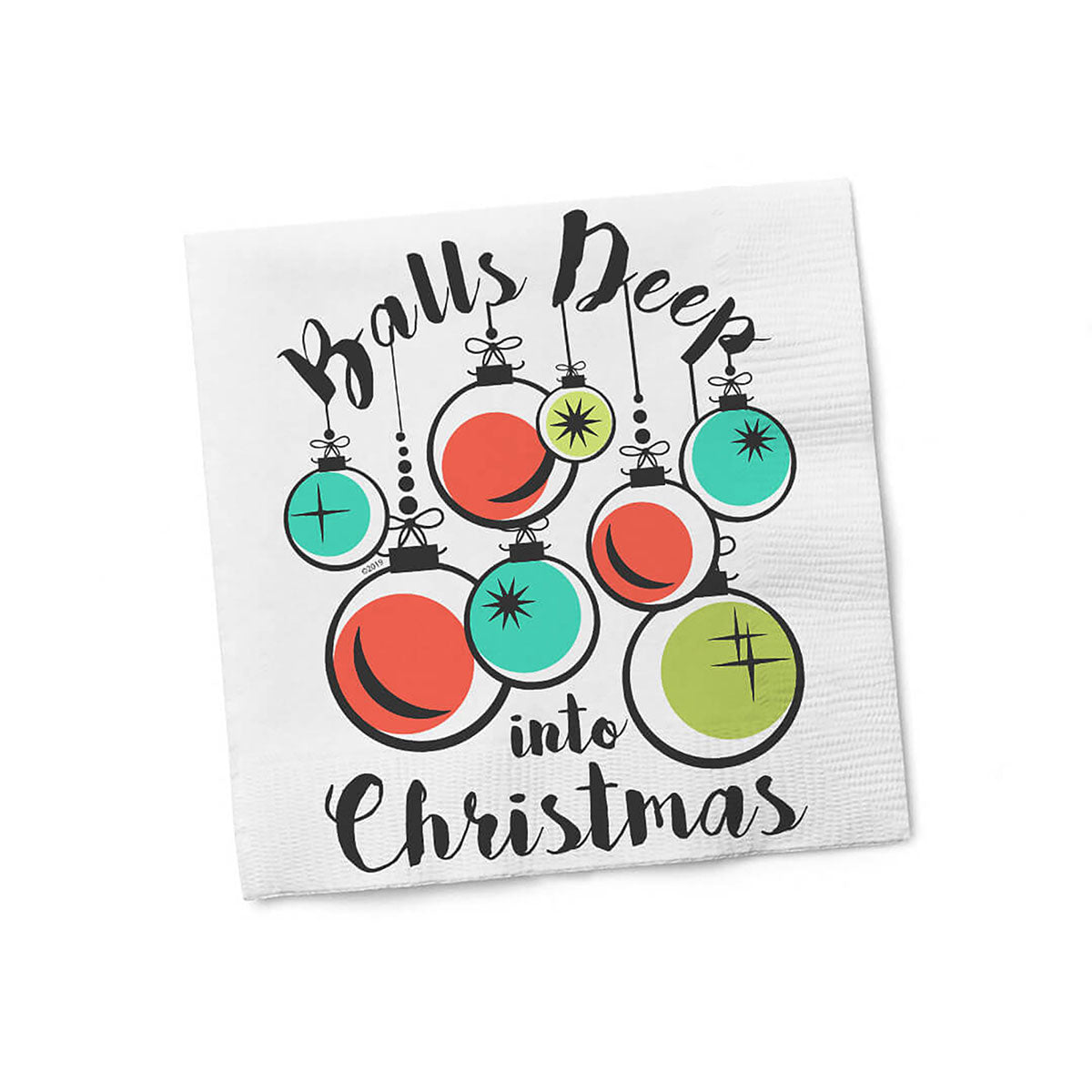 Twisted Wares Balls Deep Into Christmas Napkins - Naughty Holiday Party Napkins