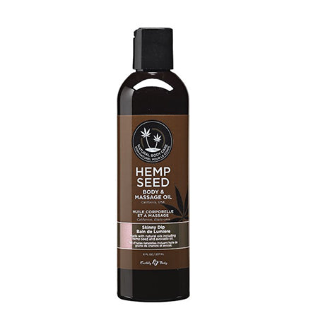 Earthly Body Hemp Seed Massage Oil Skinny Dip 8 oz Soft Body Oil