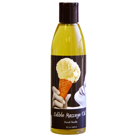 Earthly Body Edible Massage Oil Vanilla 8 oz Sweet Tasting Body Oil