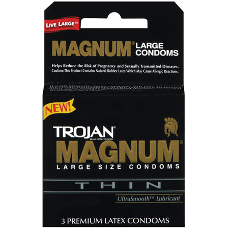 Trojan Magnum Thin Large Size Condoms UltraSmooth Lubricant Latex Safe Sex