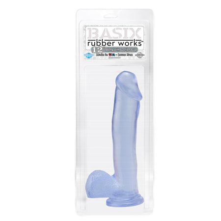 Basix Rubber Works 12 in. Dong With Balls & Suction Cup Clear