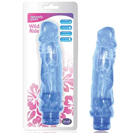 Naturally Yours Wild Ride Realistic 9 in. Vibrating Dildo Blue