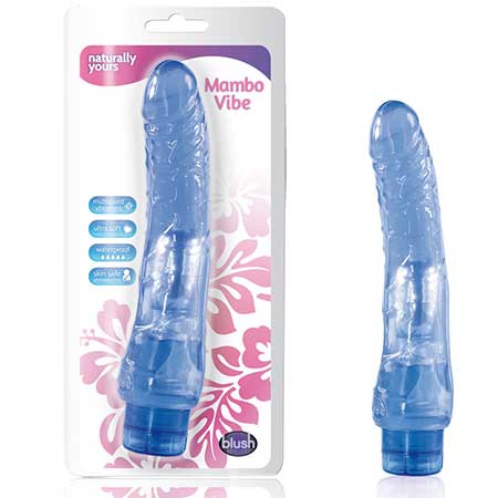 Naturally Yours Mambo Vibe Realistic 9 in. Vibrating Dildo Blue