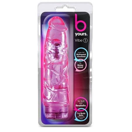 B Yours Vibe 1 Realistic 9 in. Vibrating Dildo Purple