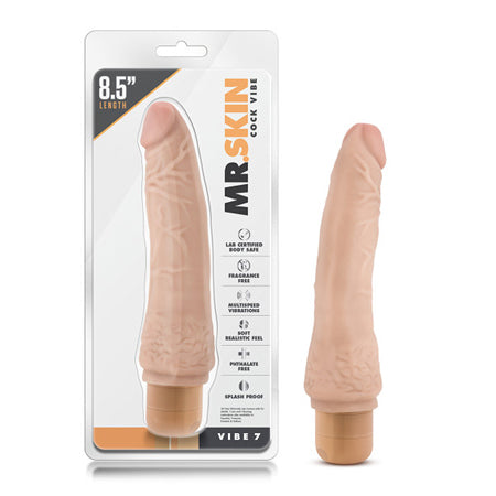 Dr. Skin Vibe 7 Realistic 8.5 in. Vibrating Dildo Beige
