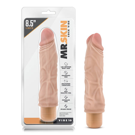 Dr. Skin Vibe 10 Realistic 8.5 in. Vibrating Dildo Beige