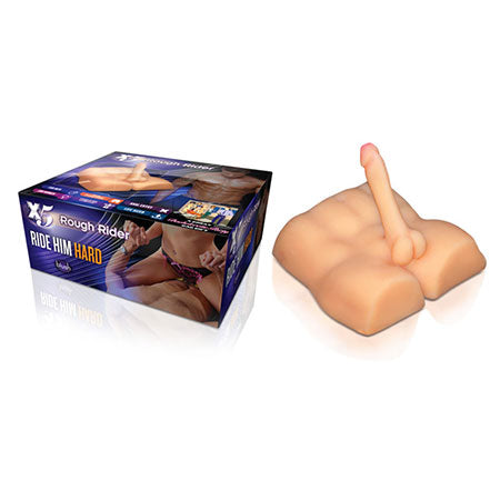X5 Men Rough Rider Pleasure Doll Anal Masturbator with 7.5 in. Dildo Beige