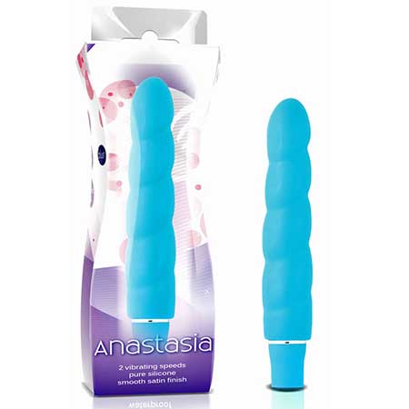 Luxe Anastasia Silicone Slimline Vibrator Aqua
