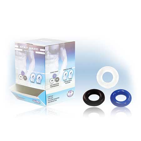 Stay Hard Donut Rings 50-Piece Assorted Color Display