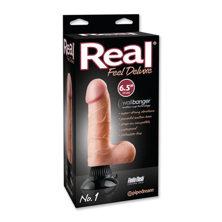 Real Feel Deluxe No. 1 Realistic 6.5 in. Vibrating Dildo With Balls and Suction