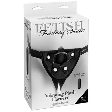 Fetish Fantasy Series Adjustable Vibrating Plush Harness Black