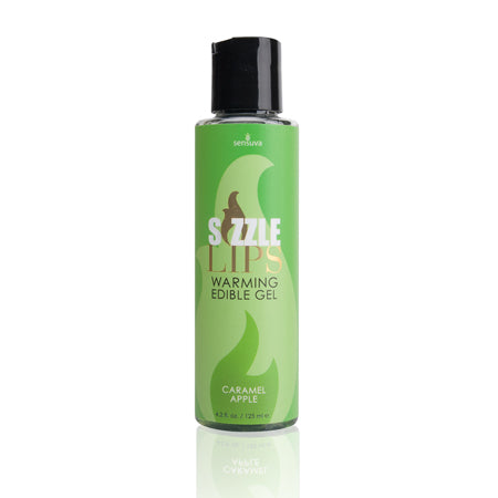 Sensuva Sizzle Lips Edible Gel Caramel Apple 4.2 oz | Sweet Warming Lube