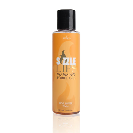 Sensuva Sizzle Lips Edible Gel Hot Butter Rum 4.2 oz | Warming Kissable Lube