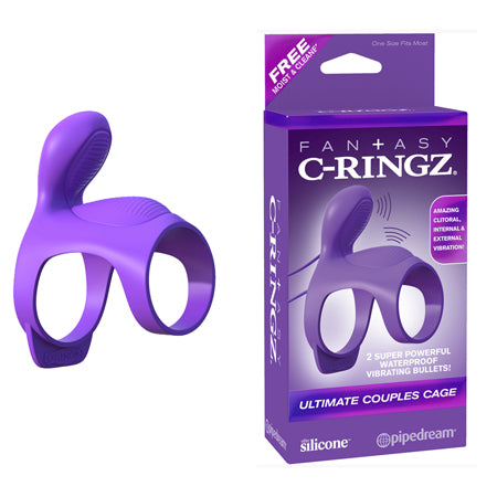 Fantasy C-Ringz Ultimate Couples Cage Vibrating Cock Sheath Purple