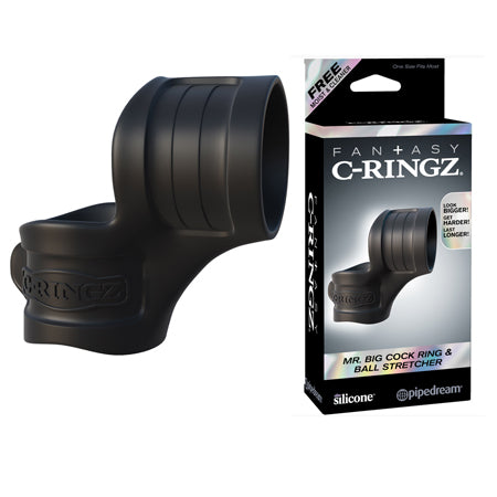 Fantasy C-Ringz Mr. Big Cock Ring & Ball Stretcher Silicone Sling Black