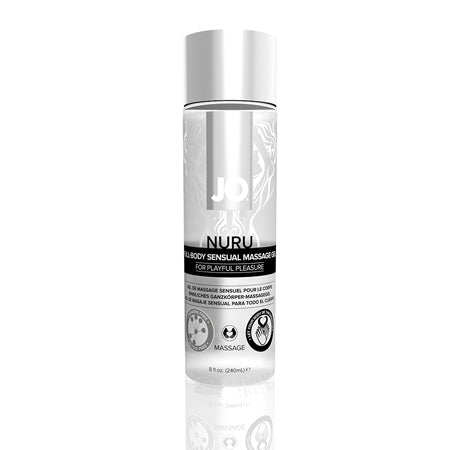 JO Nuru Full-Body Sensual Massage Gel 8 oz Silky Lubricating Body Gel