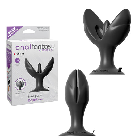 Anal Fantasy Collection Silicone Insta-Gaper Expanding Plug Black