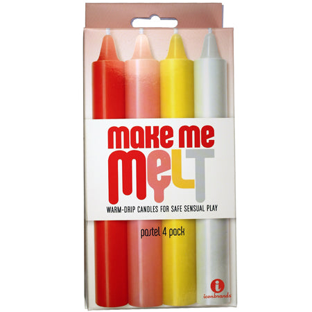The 9’s Make Me Melt Warm-Drip Candles 4 Pack Pastel Romantic Massage