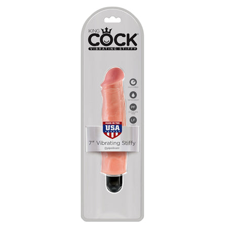 King Cock 7 in. Vibrating Stiffy Realistic Dildo Beige