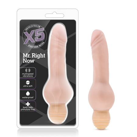 X5 Mr. Right Now Realistic 7 in. Vibrating Dildo Beige