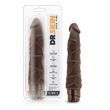 Dr. Skin Vibe 1 Realistic 9 in. Vibrating Dildo Brown