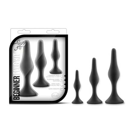 Luxe 3-Piece Silicone Beginner Plug Kit Black