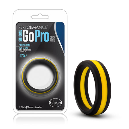 Performance - Silicone Go Pro Cock Ring - Black-Gold-Black